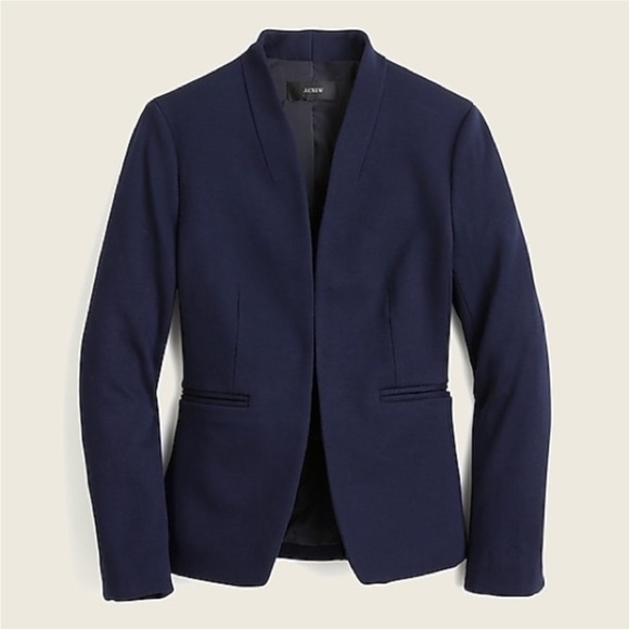 J. Crew Going Out Blazer Navy Blue Size 00 Collegiate - Picture 2 of 11